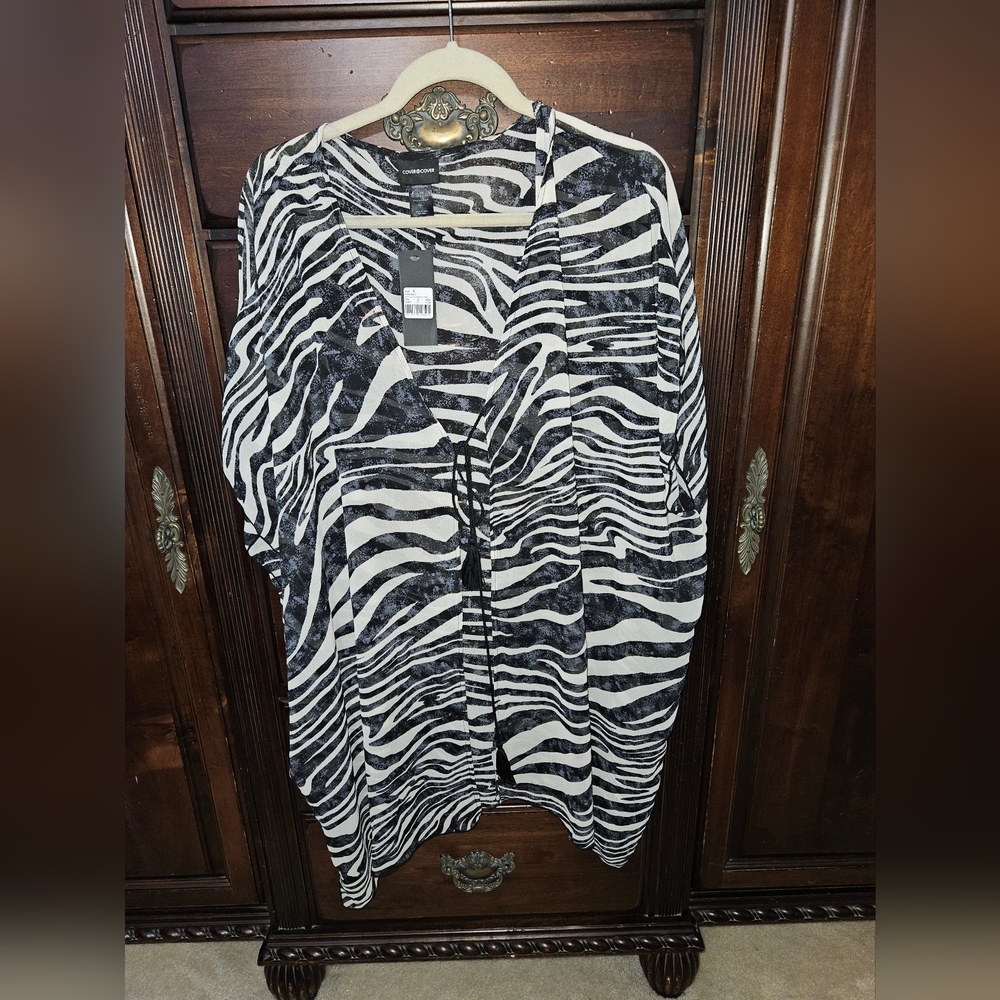 Cover Cover Zebra Print Cover Up Sheer